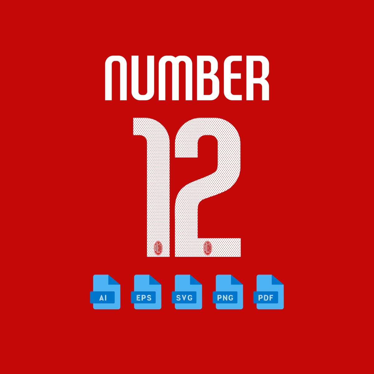 AC Milan UCL 2024 jersey font — letters and numbers specimen 2