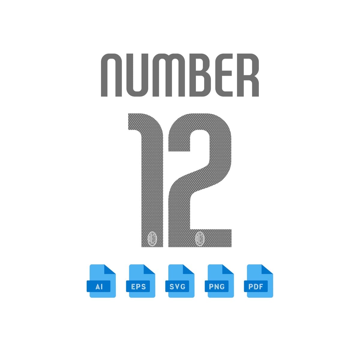 AC Milan UCL 2024 jersey font — typeface detail view 3