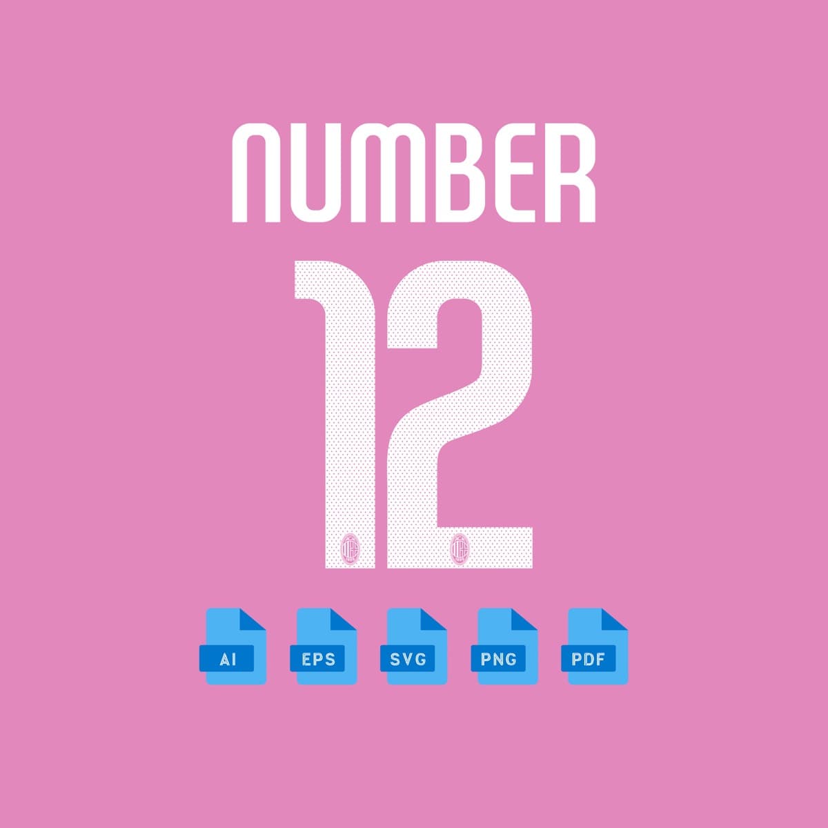 AC Milan UCL 2024 jersey font — alphabet and numerals sample 4
