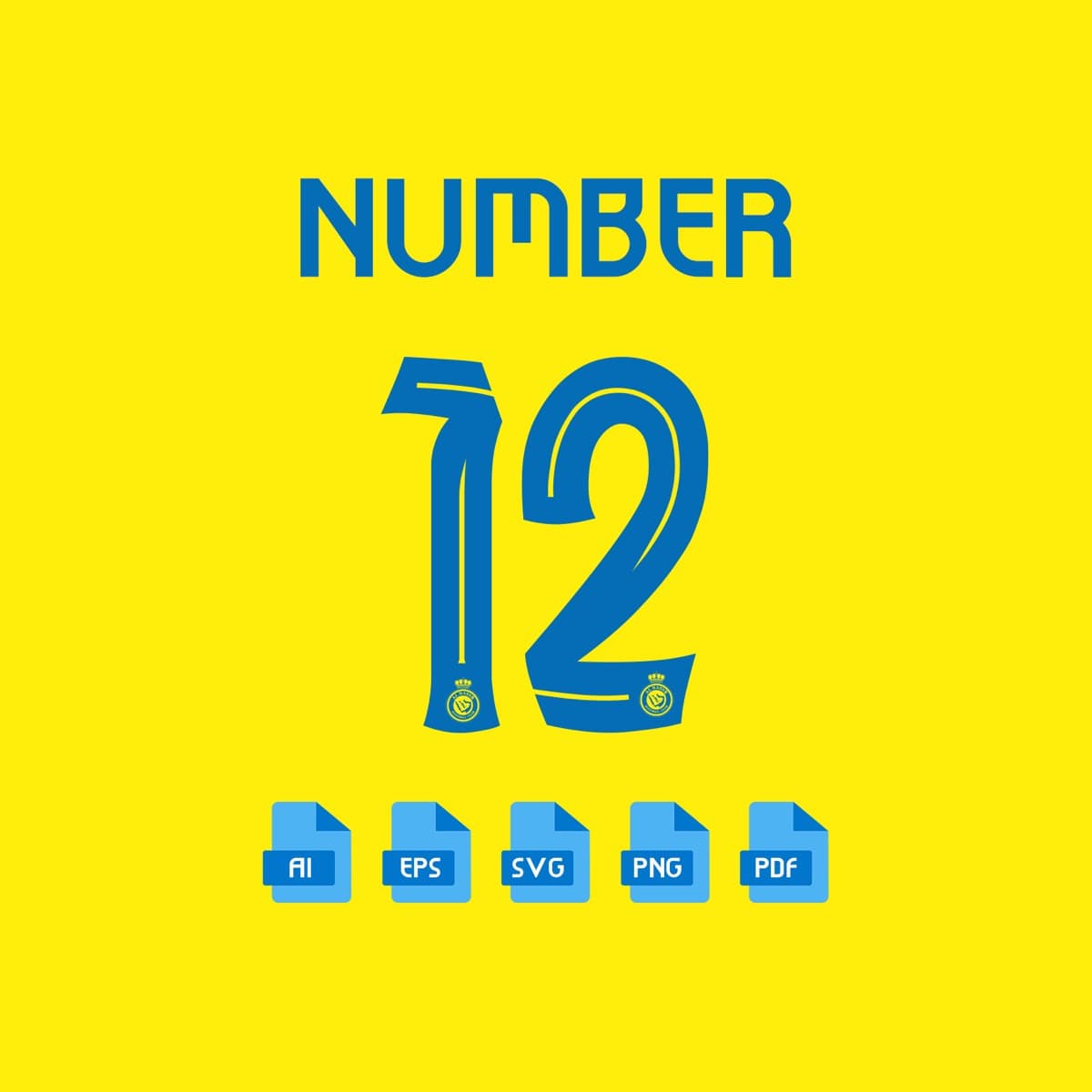 Al Nassr 2024 jersey font — letters and numbers specimen 2