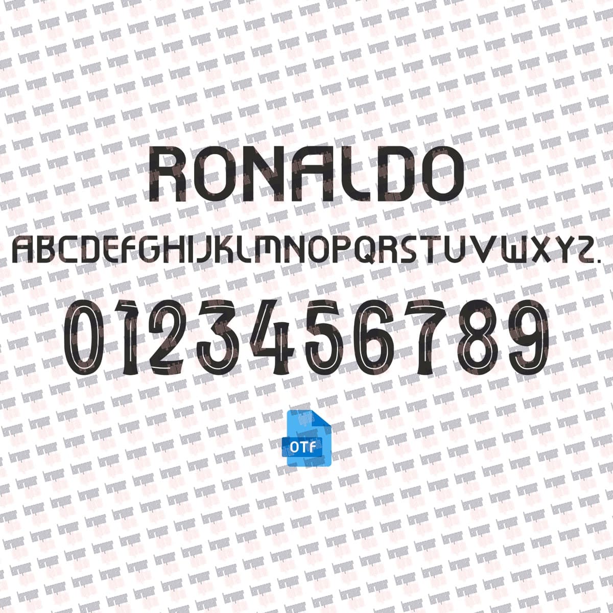 Al Nassr 2024 jersey font — alphabet and numerals sample 4