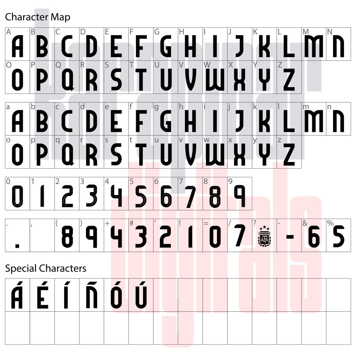 Argentina 2024 jersey font — typeface detail view 7