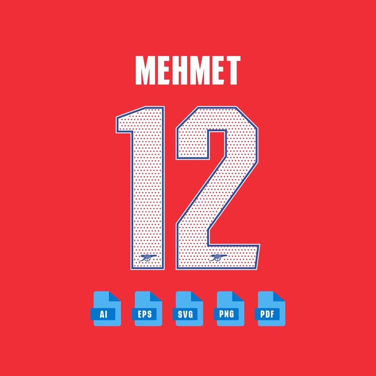 Arsenal 2025 jersey font — letters and numbers specimen 2