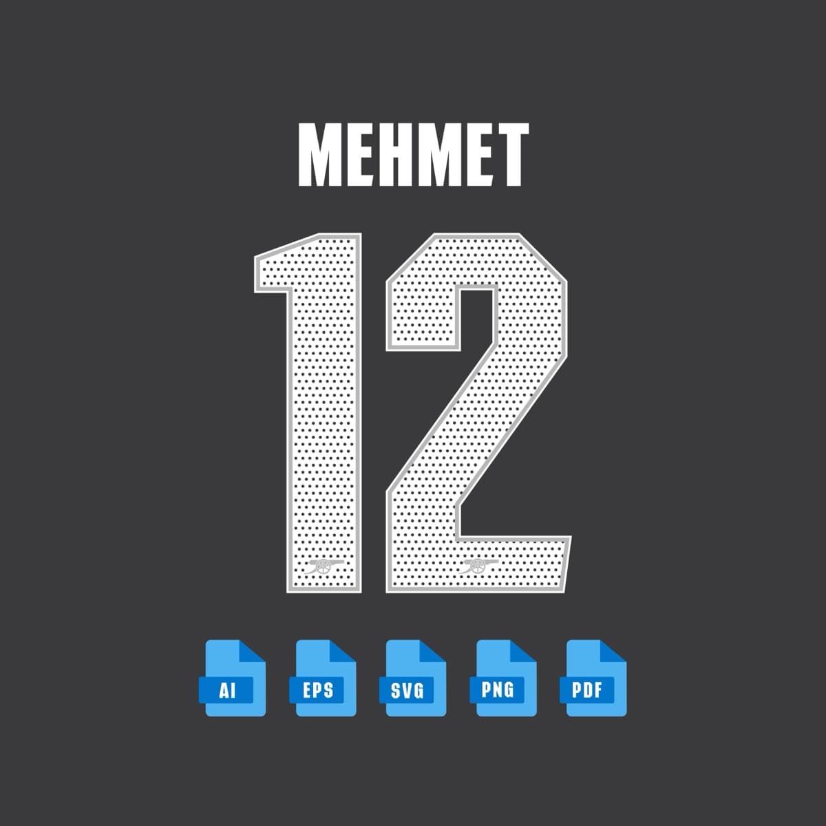 Arsenal 2025 jersey font — typeface detail view 3