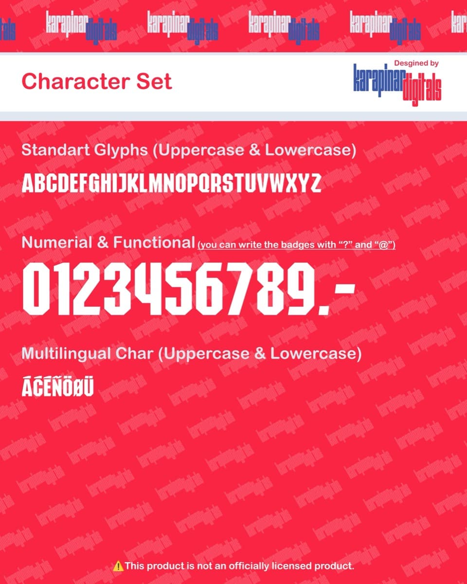 Arsenal 2026 jersey font — letters and numbers specimen 2