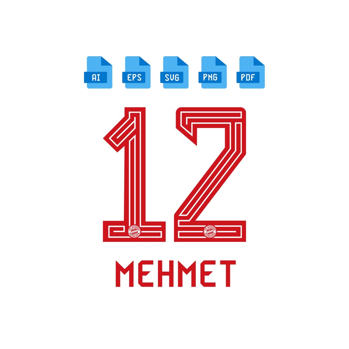 Bayern München 2024 jersey font — letters and numbers specimen 2