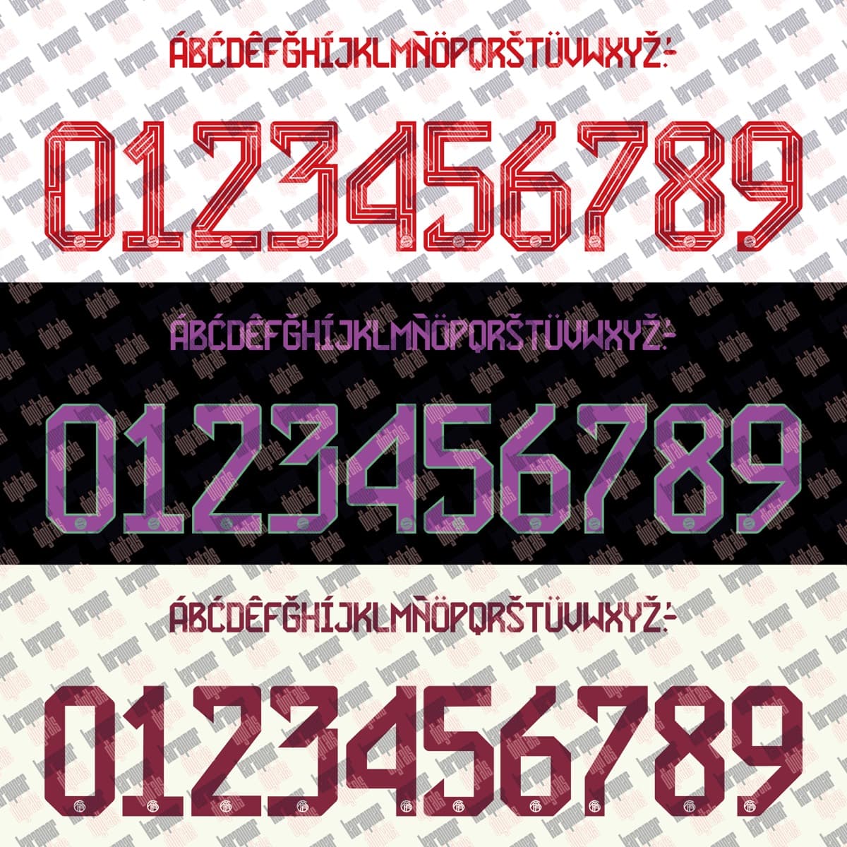 Bayern München 2024 jersey font — font character set preview 5