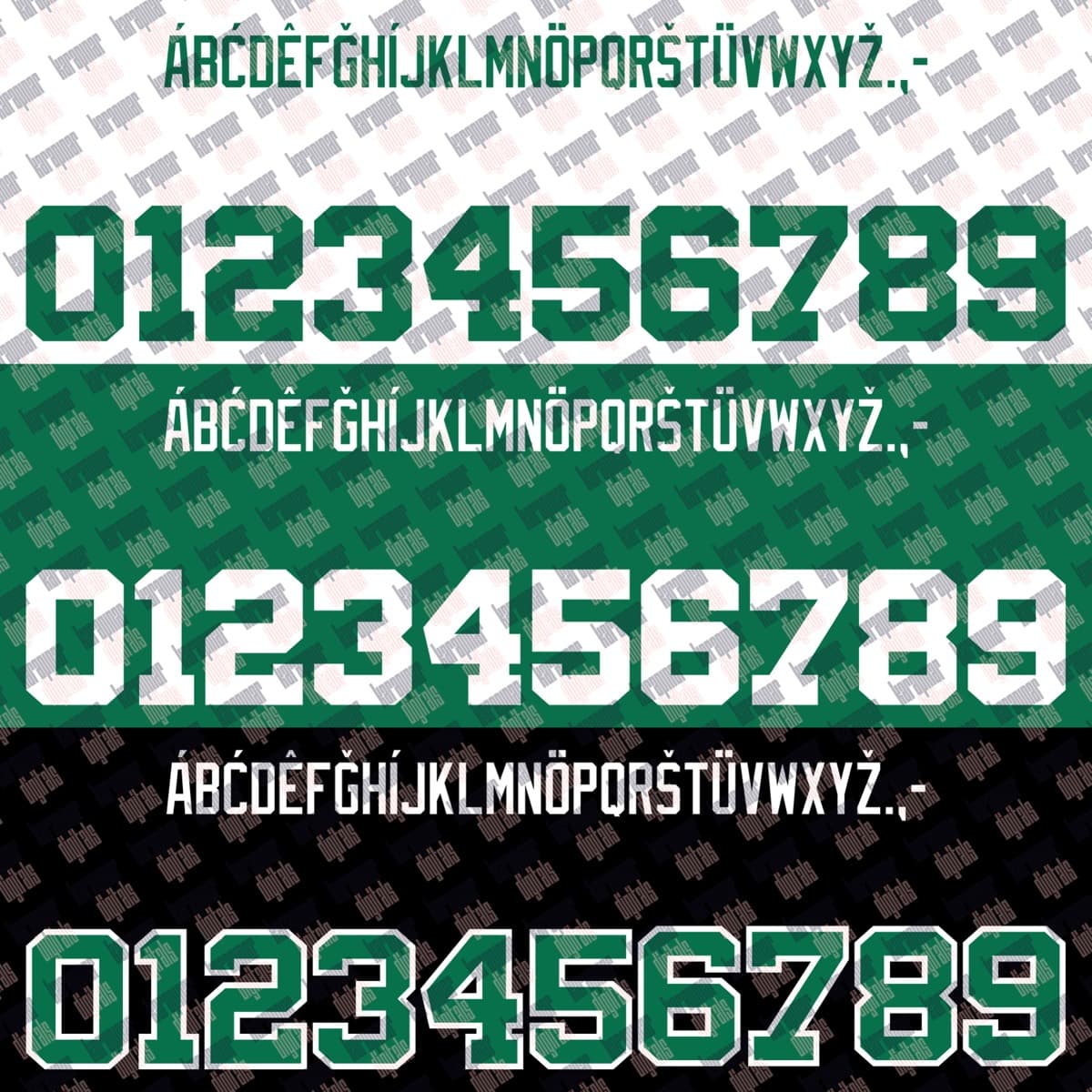 Boston Celtics 2024 jersey font — font character set preview 5