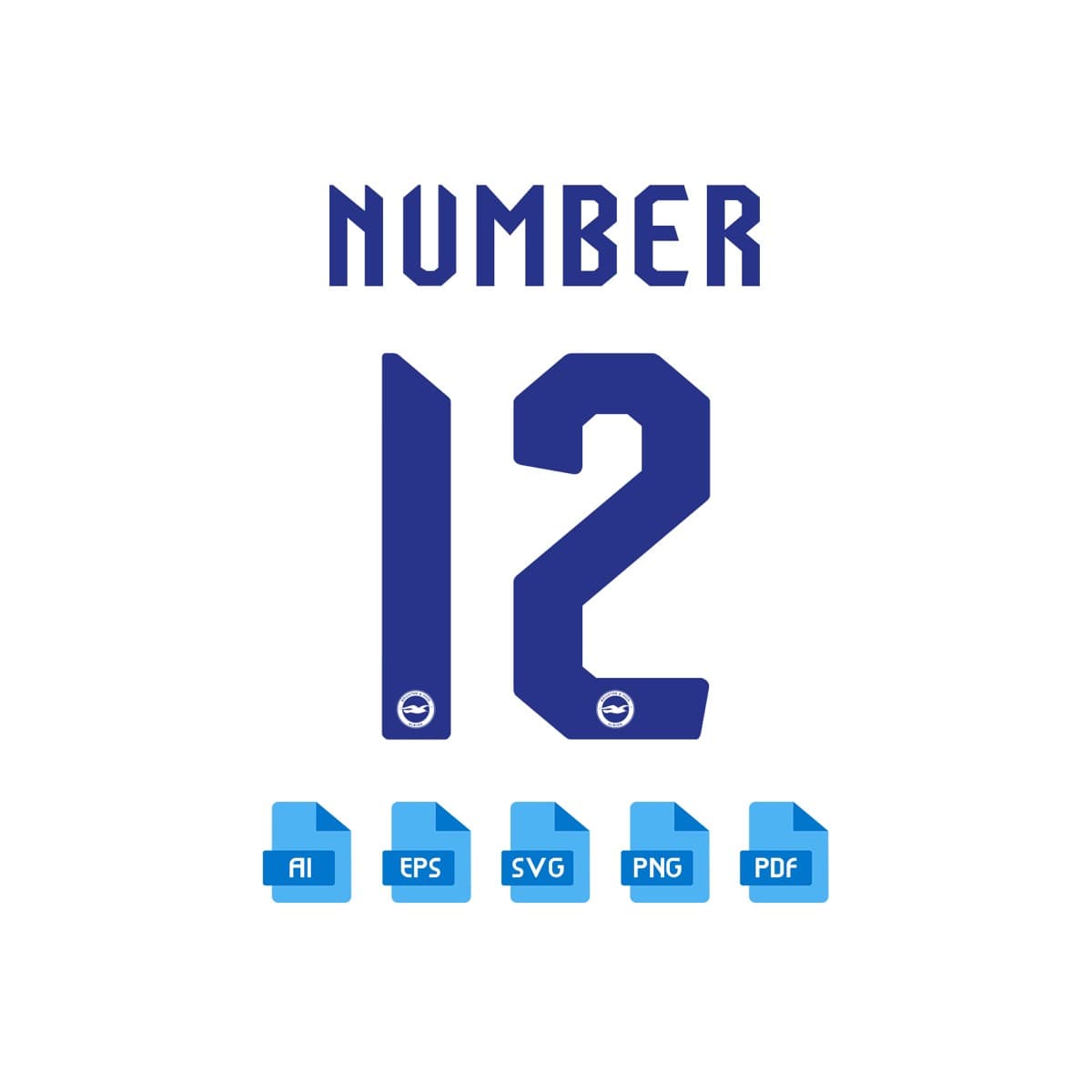 Brighton 2024 jersey font — letters and numbers specimen 2