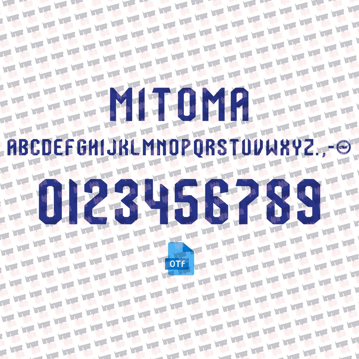 Brighton 2024 jersey font — alphabet and numerals sample 4