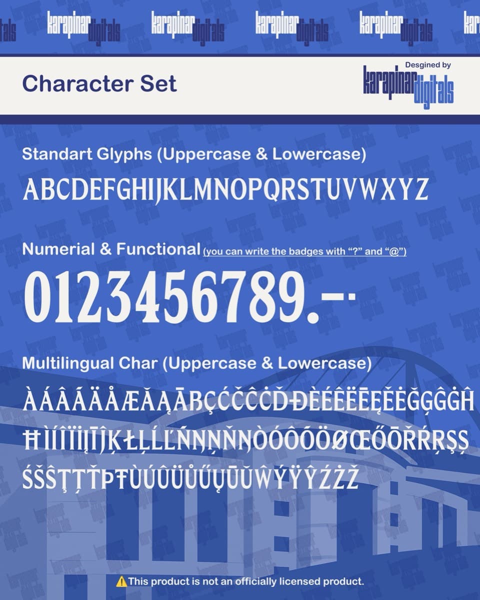 Chelsea 2026 jersey font — letters and numbers specimen 2