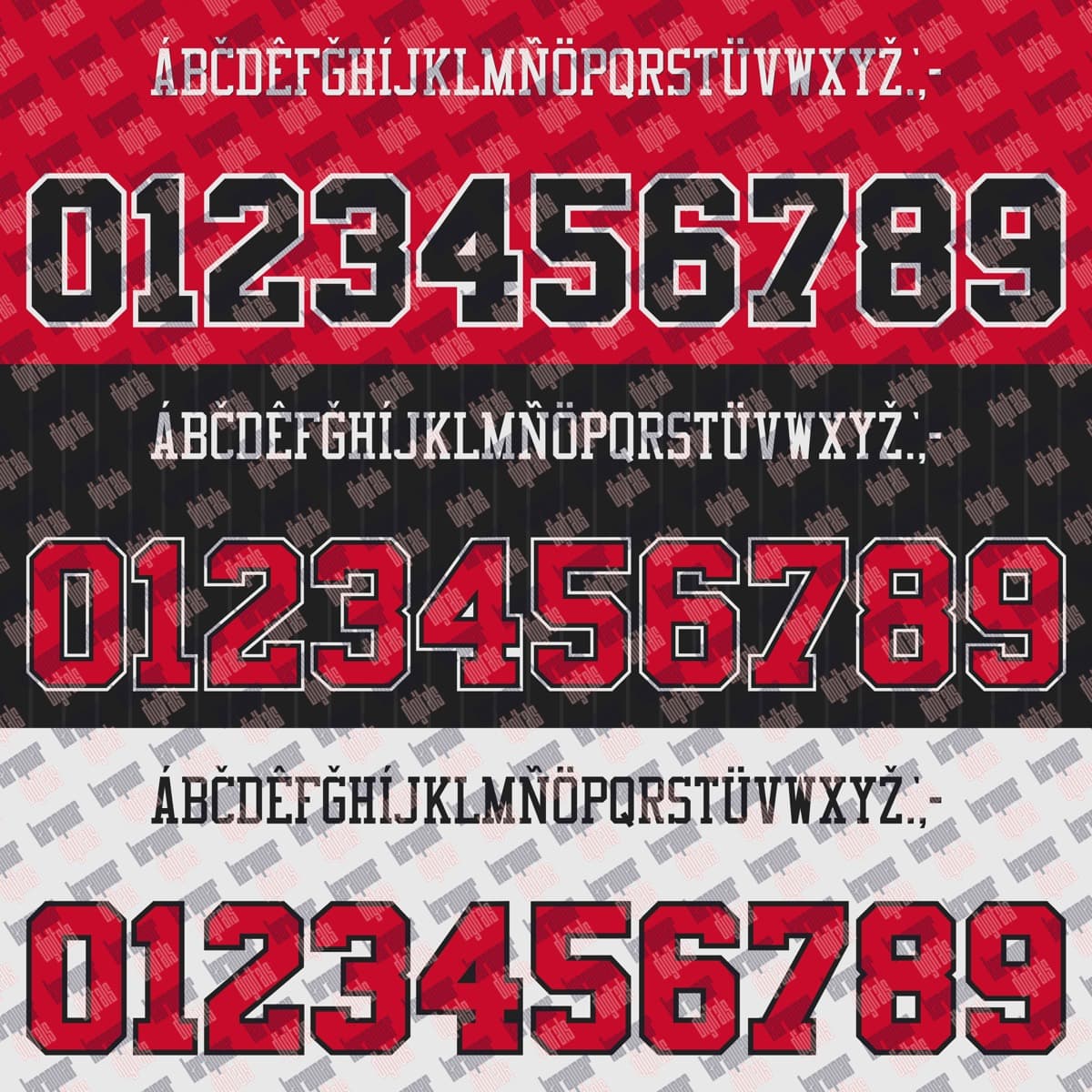 Chicago Bulls 2024 jersey font — font character set preview 5