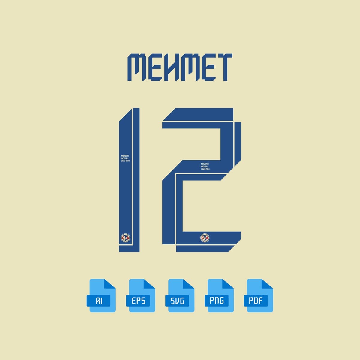 Club América 2024 jersey font — letters and numbers specimen 2