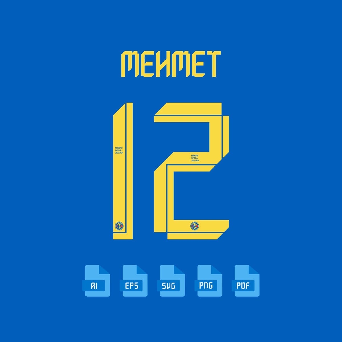 Club América 2024 jersey font — typeface detail view 3