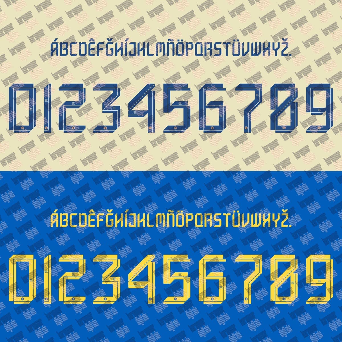 Club América 2024 jersey font — alphabet and numerals sample 4