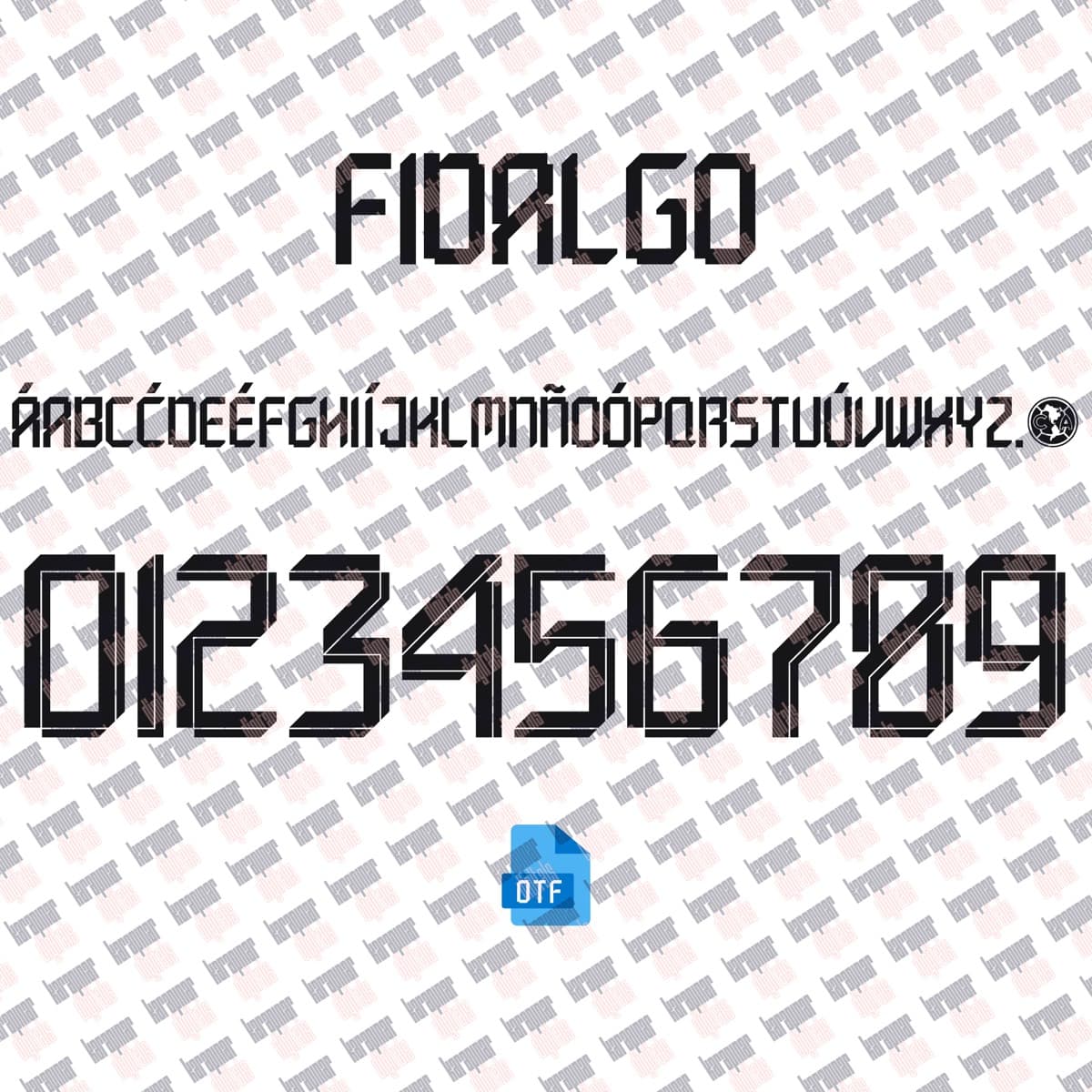 Club América 2024 jersey font — font character set preview 5
