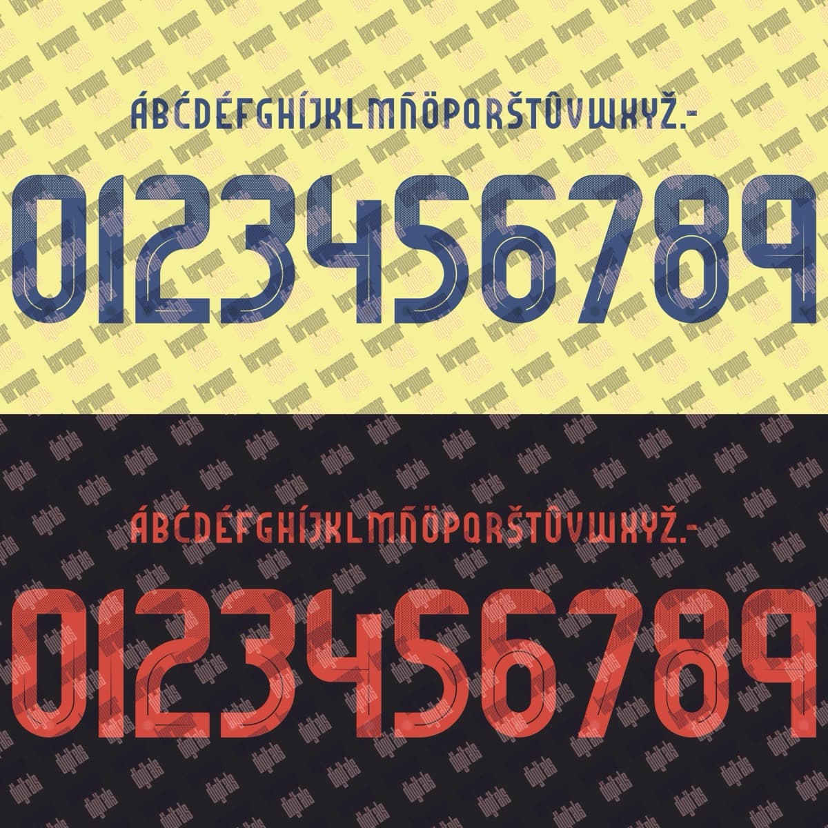 Colombia 2024 jersey font — alphabet and numerals sample 4