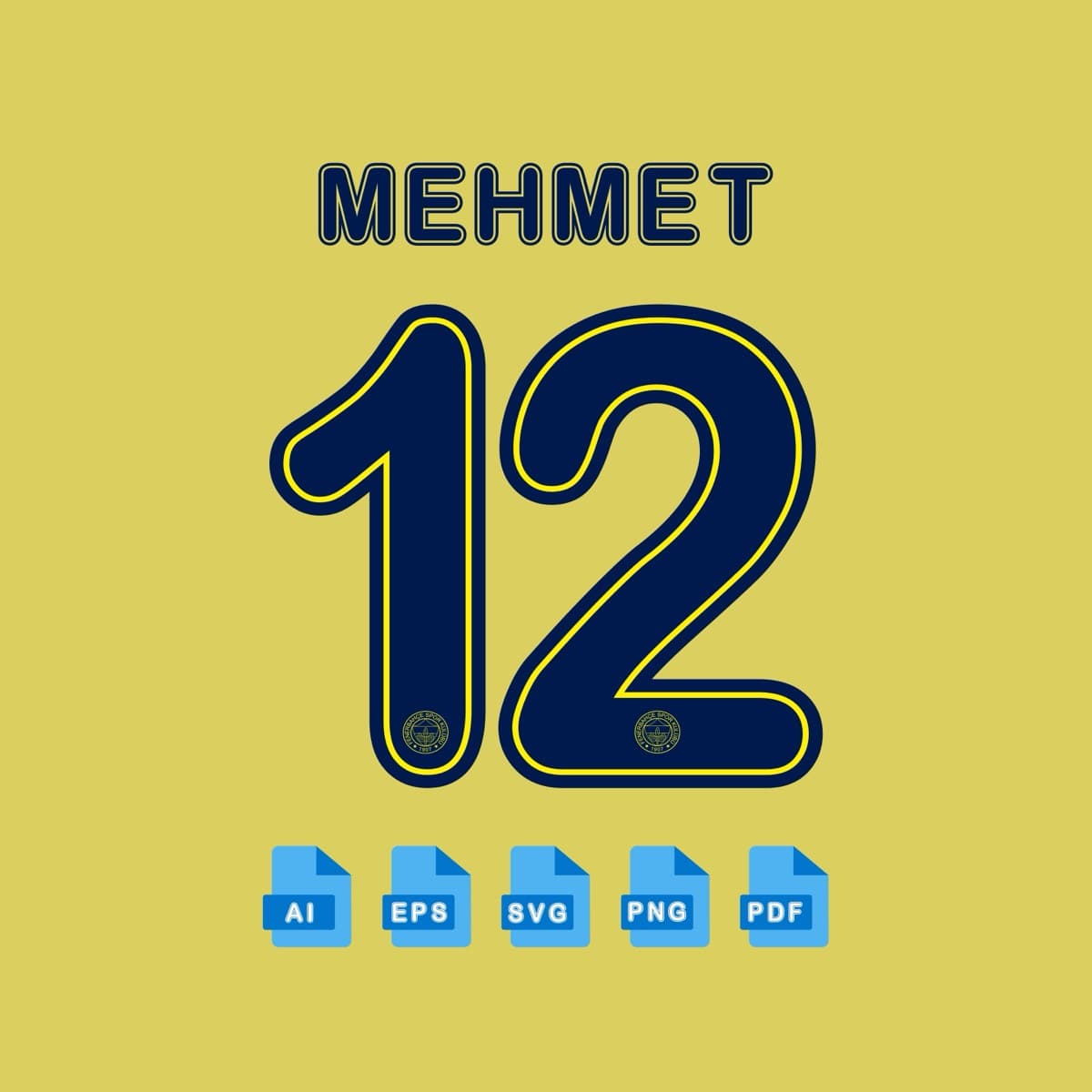 Fenerbahçe 2025 jersey font — letters and numbers specimen 2