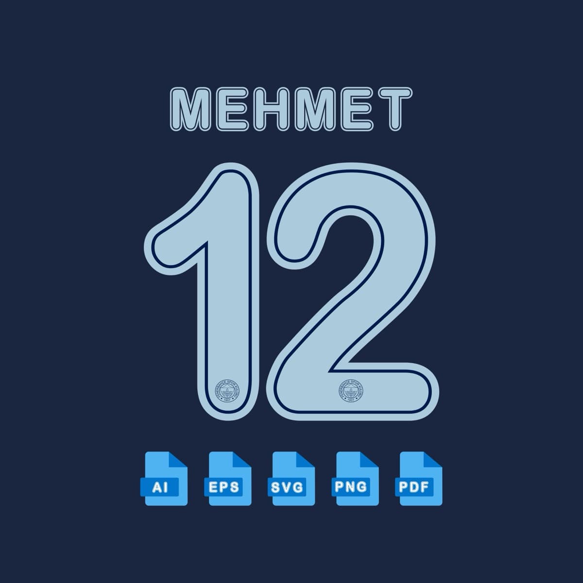 Fenerbahçe 2025 jersey font — alphabet and numerals sample 4