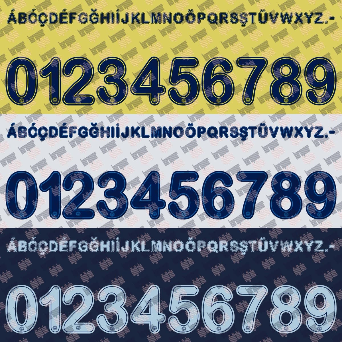 Fenerbahçe 2025 jersey font — font character set preview 5