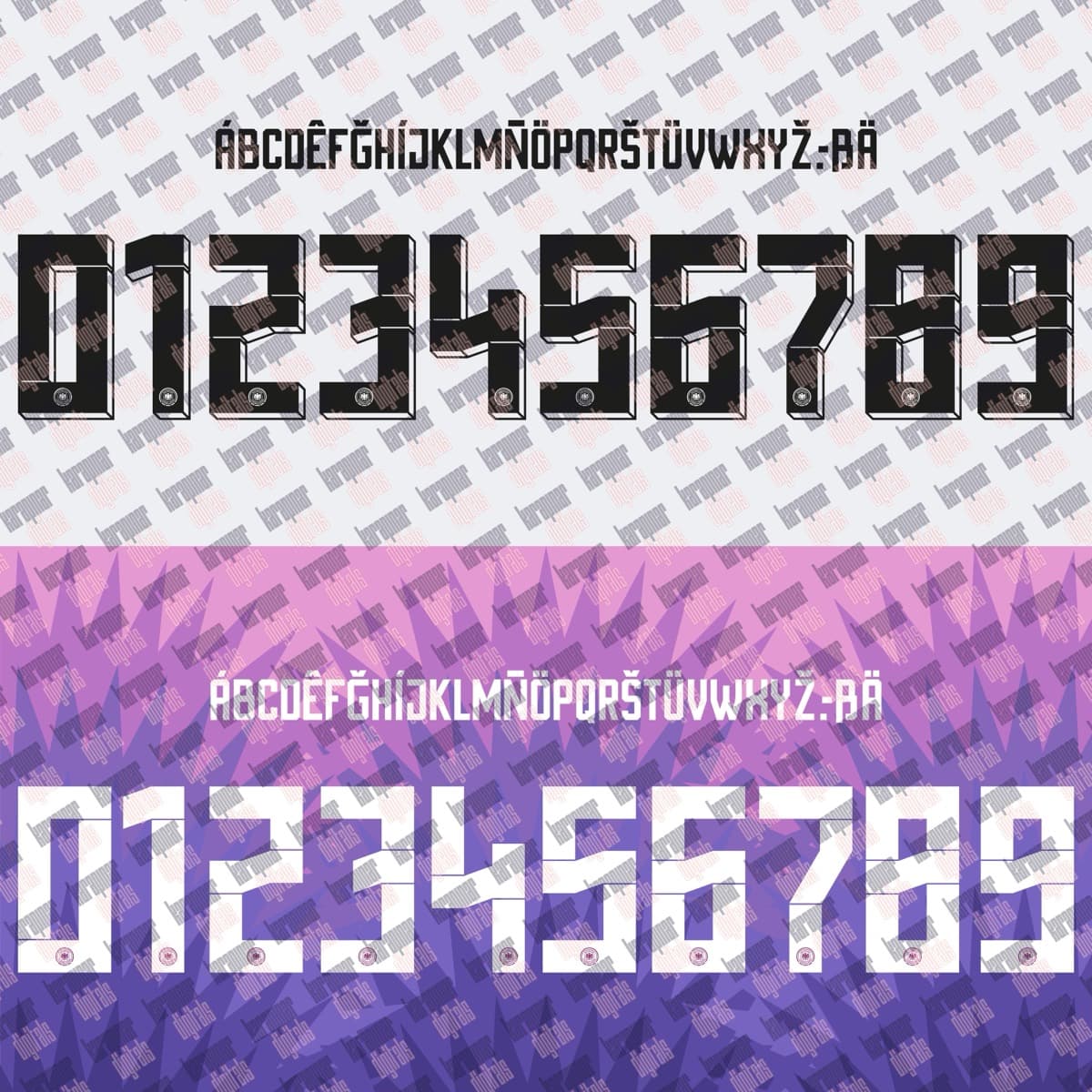 Germany EURO 2024 jersey font — alphabet and numerals sample 4