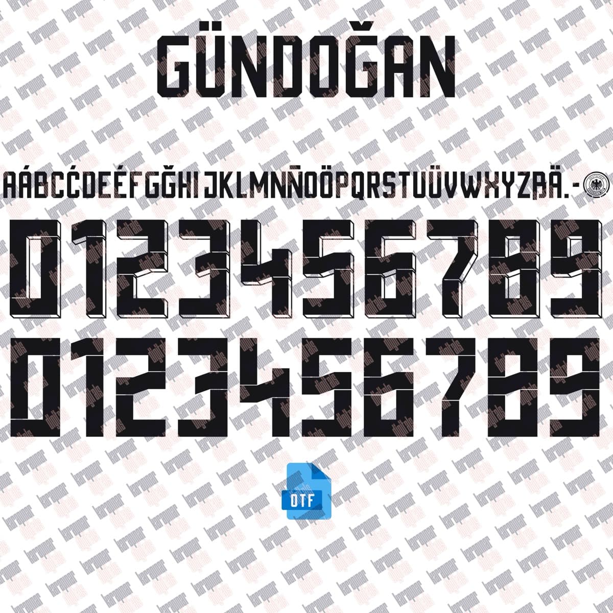 Germany EURO 2024 jersey font — font character set preview 5