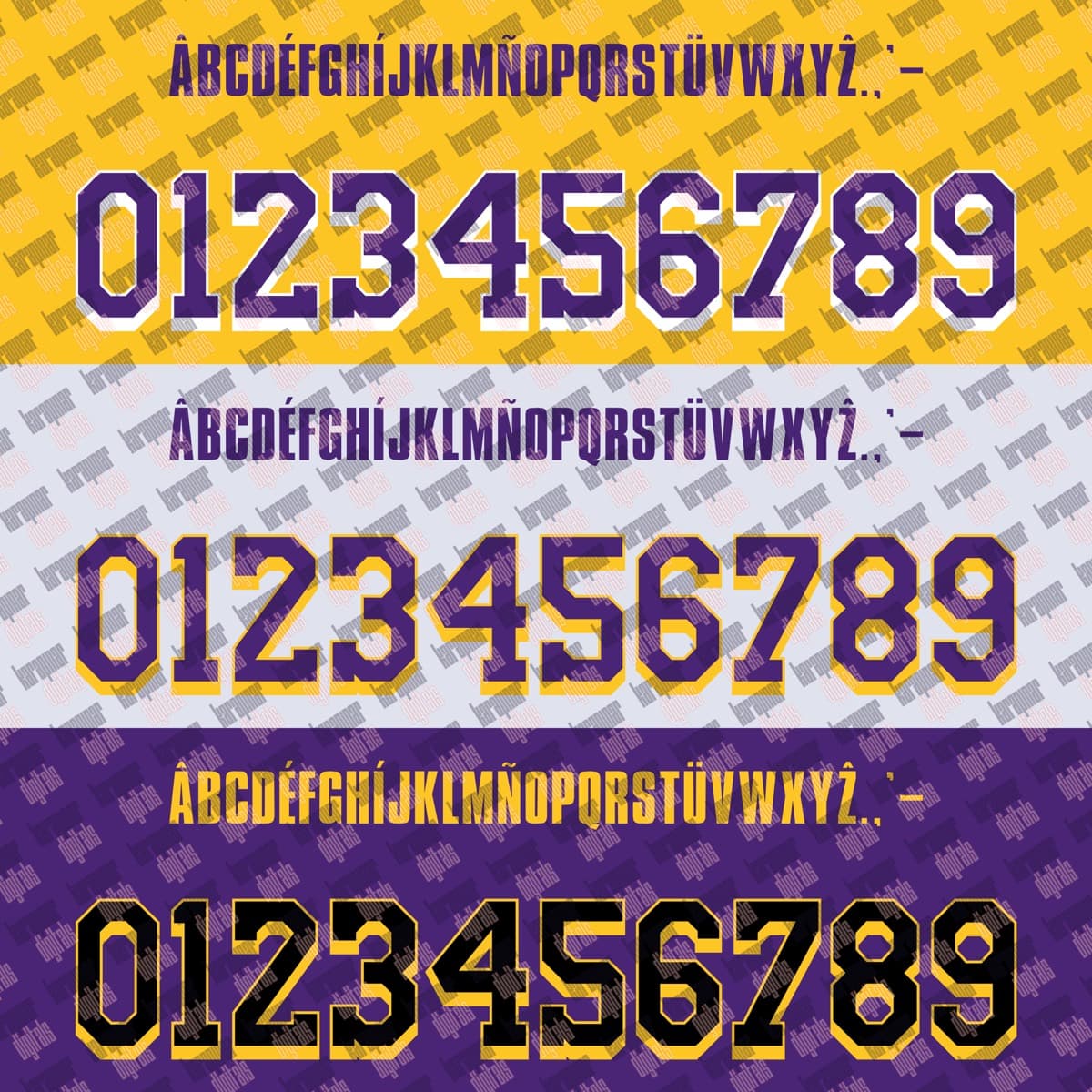 LA Lakers 2024 jersey font — font character set preview 5