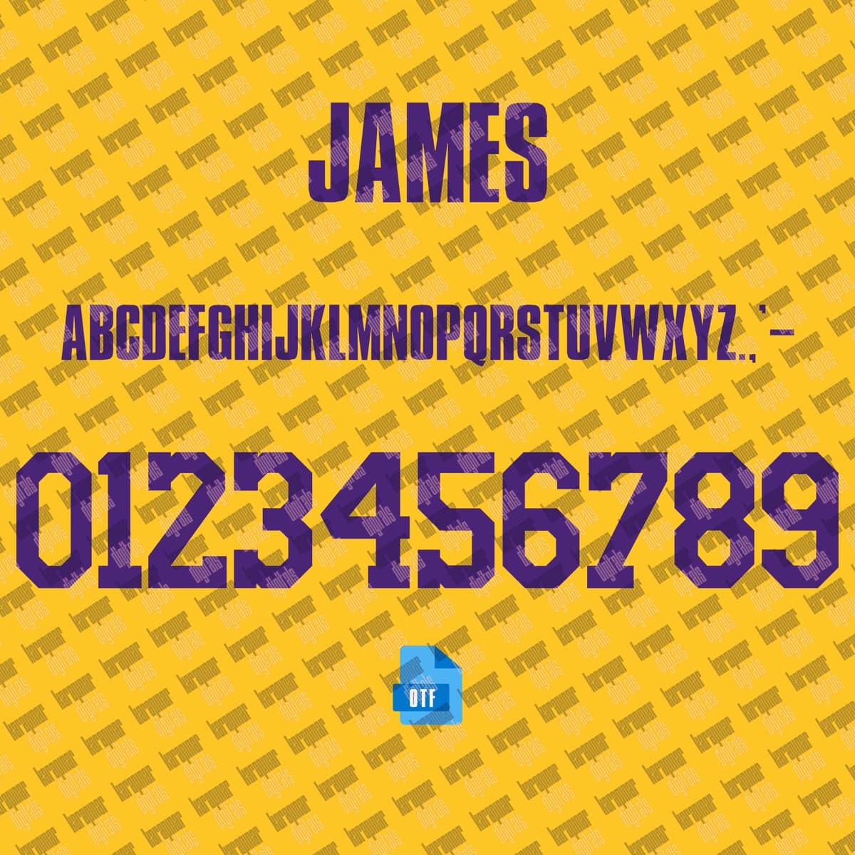 LA Lakers 2024 jersey font — letters and numbers specimen 6