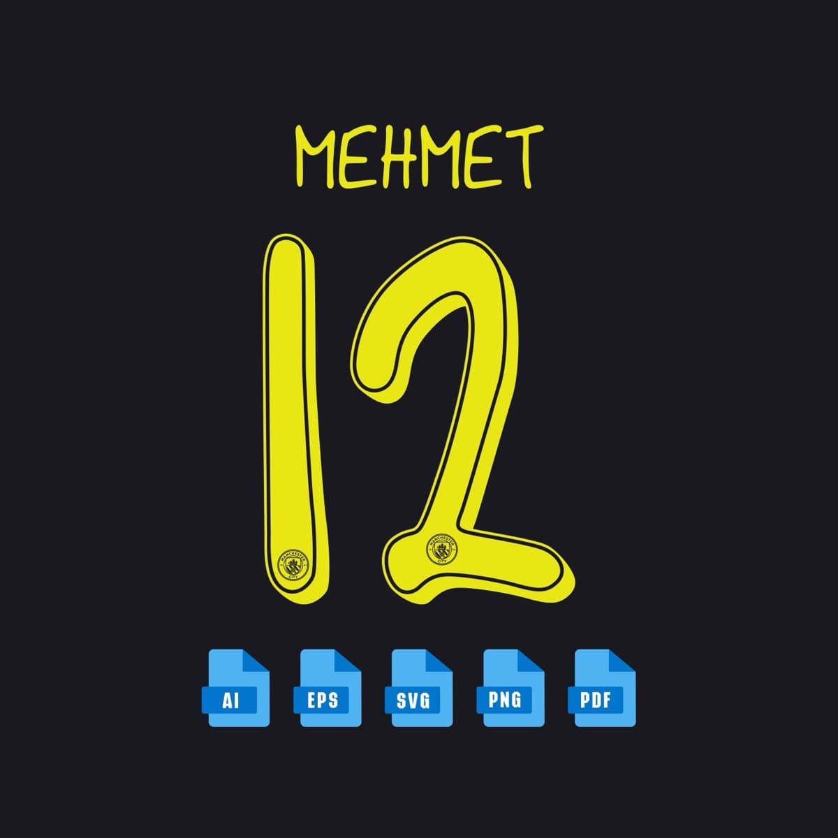 Manchester City 2025 jersey font — typeface detail view 3