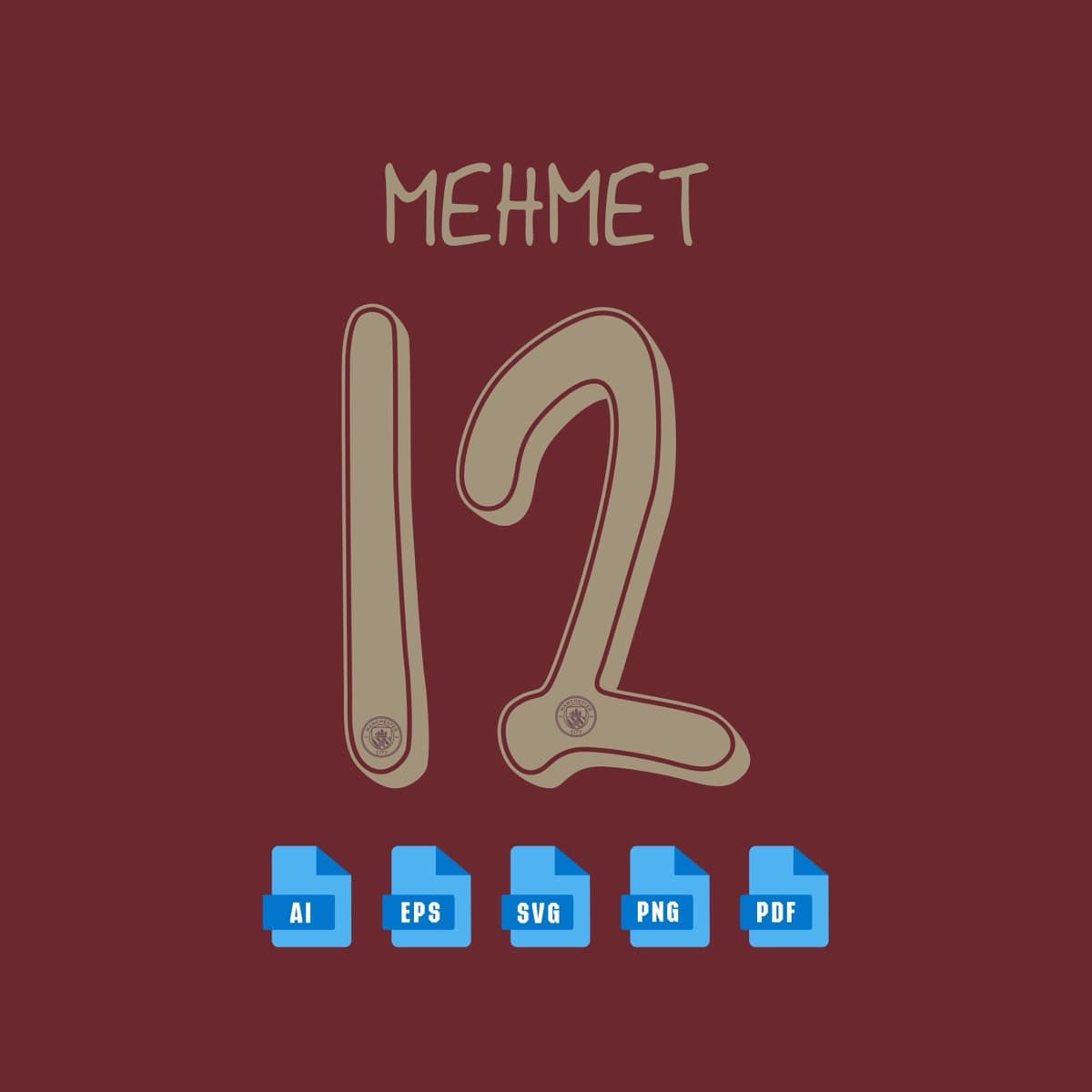 Manchester City 2025 jersey font — alphabet and numerals sample 4