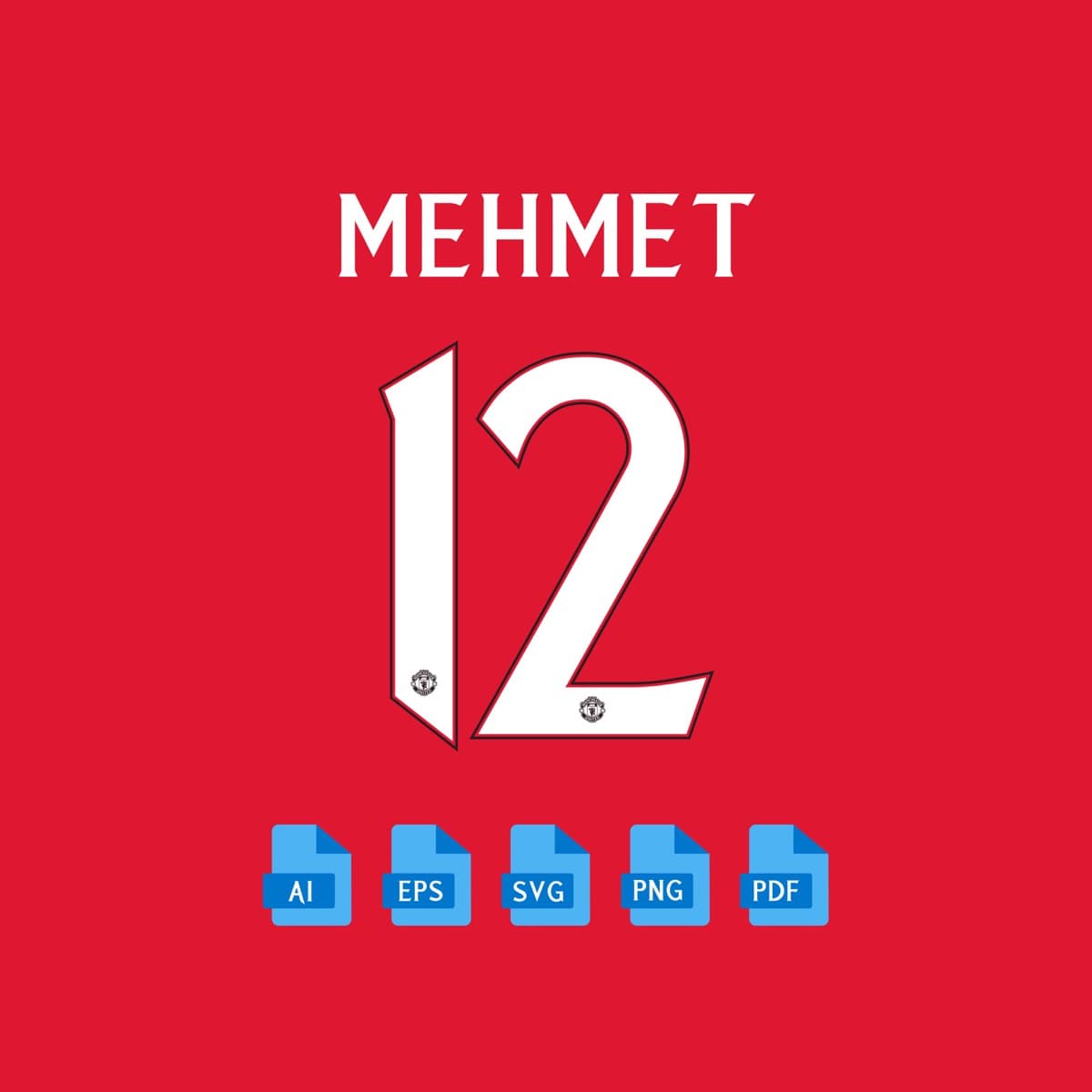 Manchester United 2024 jersey font — letters and numbers specimen 2