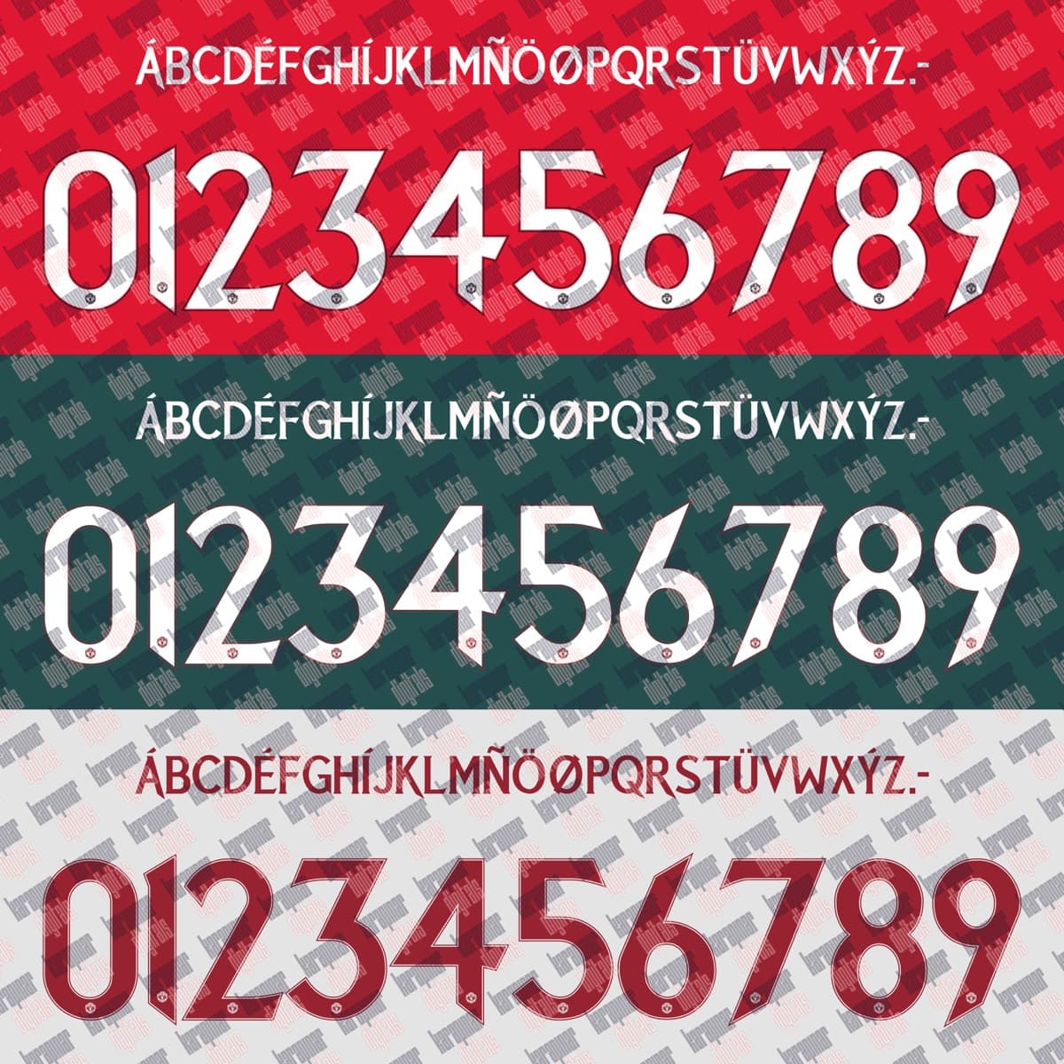 Manchester United 2024 jersey font — font character set preview 5