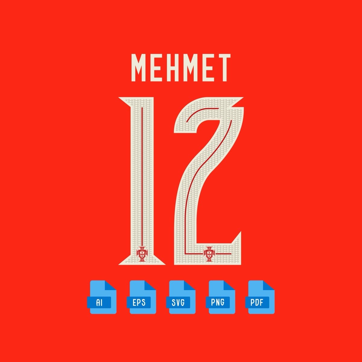 Portugal 2025 jersey font — letters and numbers specimen 2