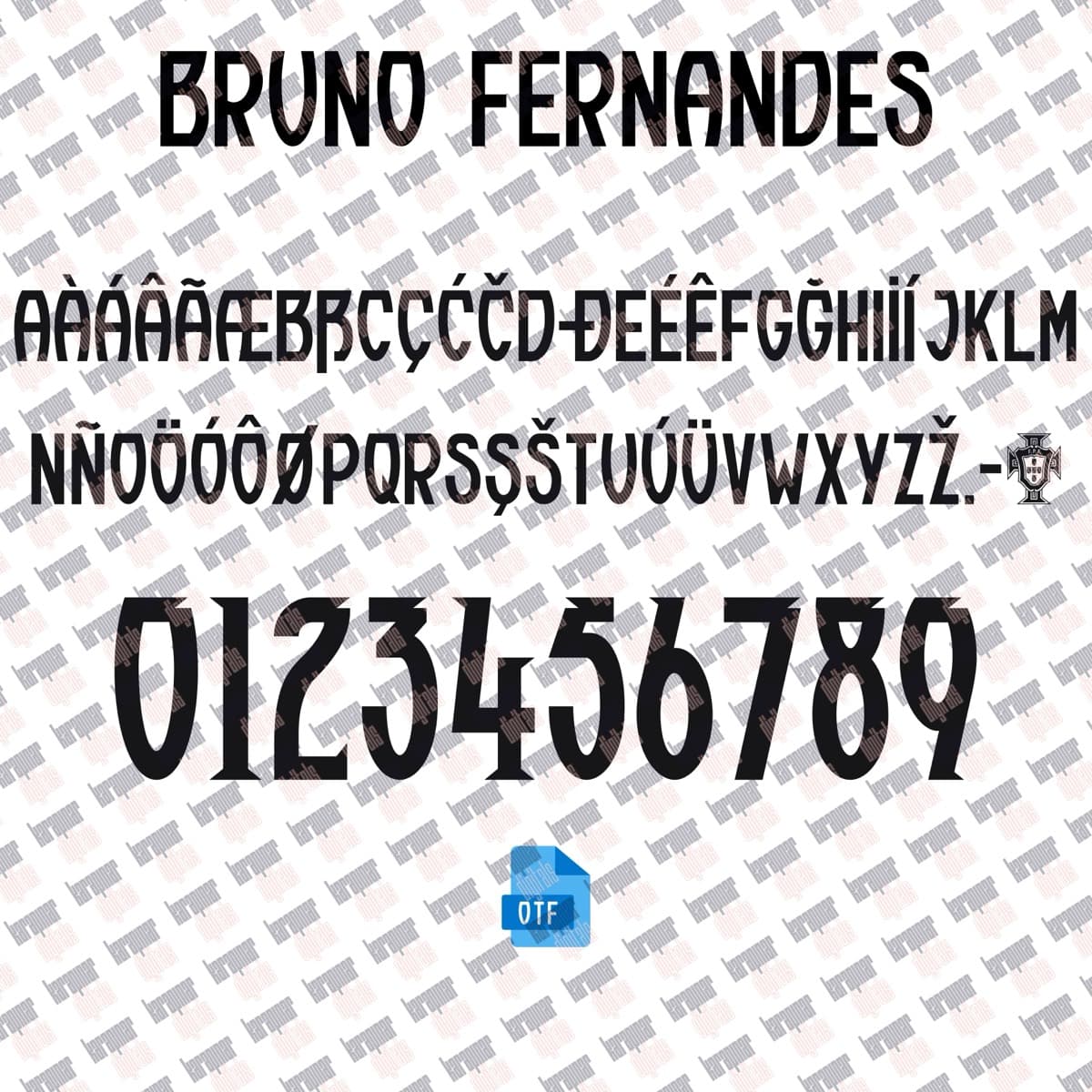 Portugal 2025 jersey font — font character set preview 5
