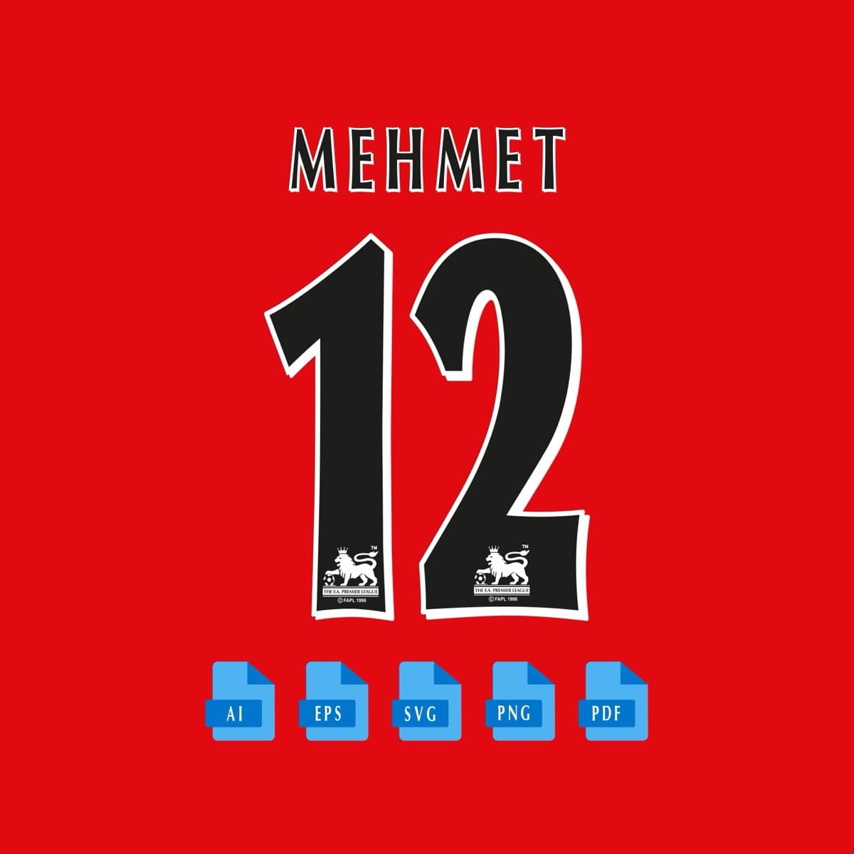 Premier League 1996–2007 jersey font — typeface detail view 3