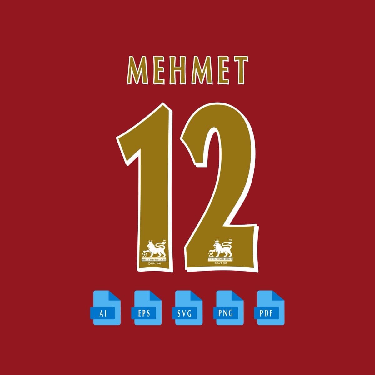 Premier League 1996–2007 jersey font — alphabet and numerals sample 4