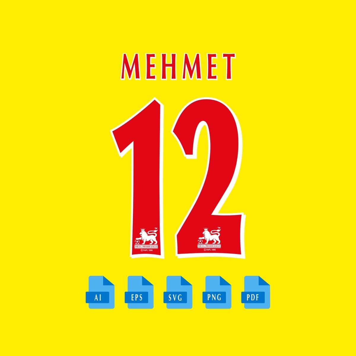 Premier League 1996–2007 jersey font — font character set preview 5