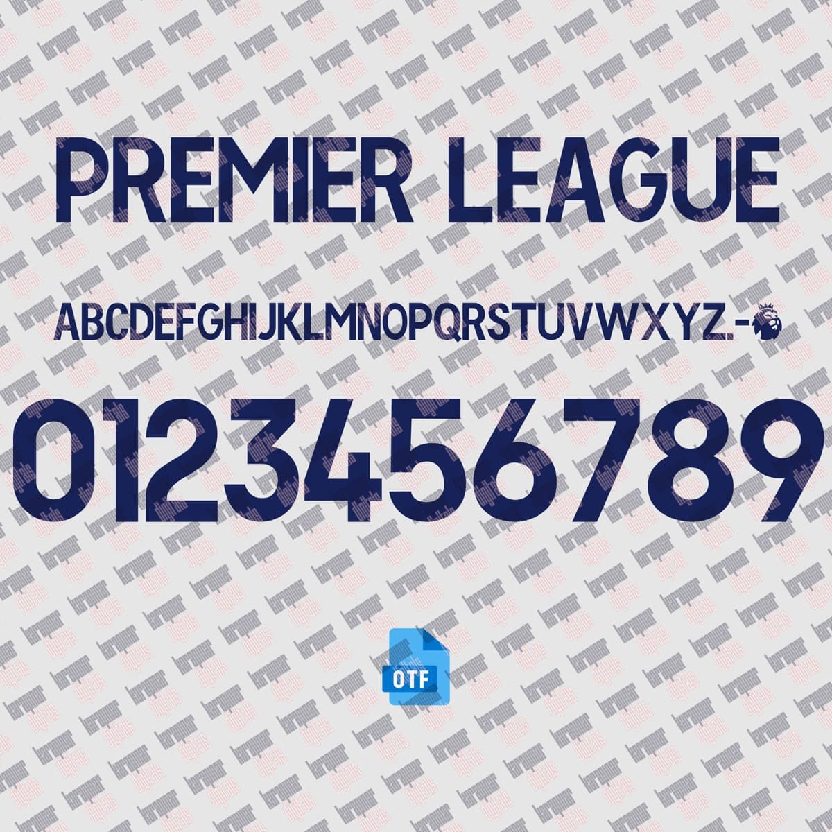 Premier League 2024 jersey font — font character set preview 5