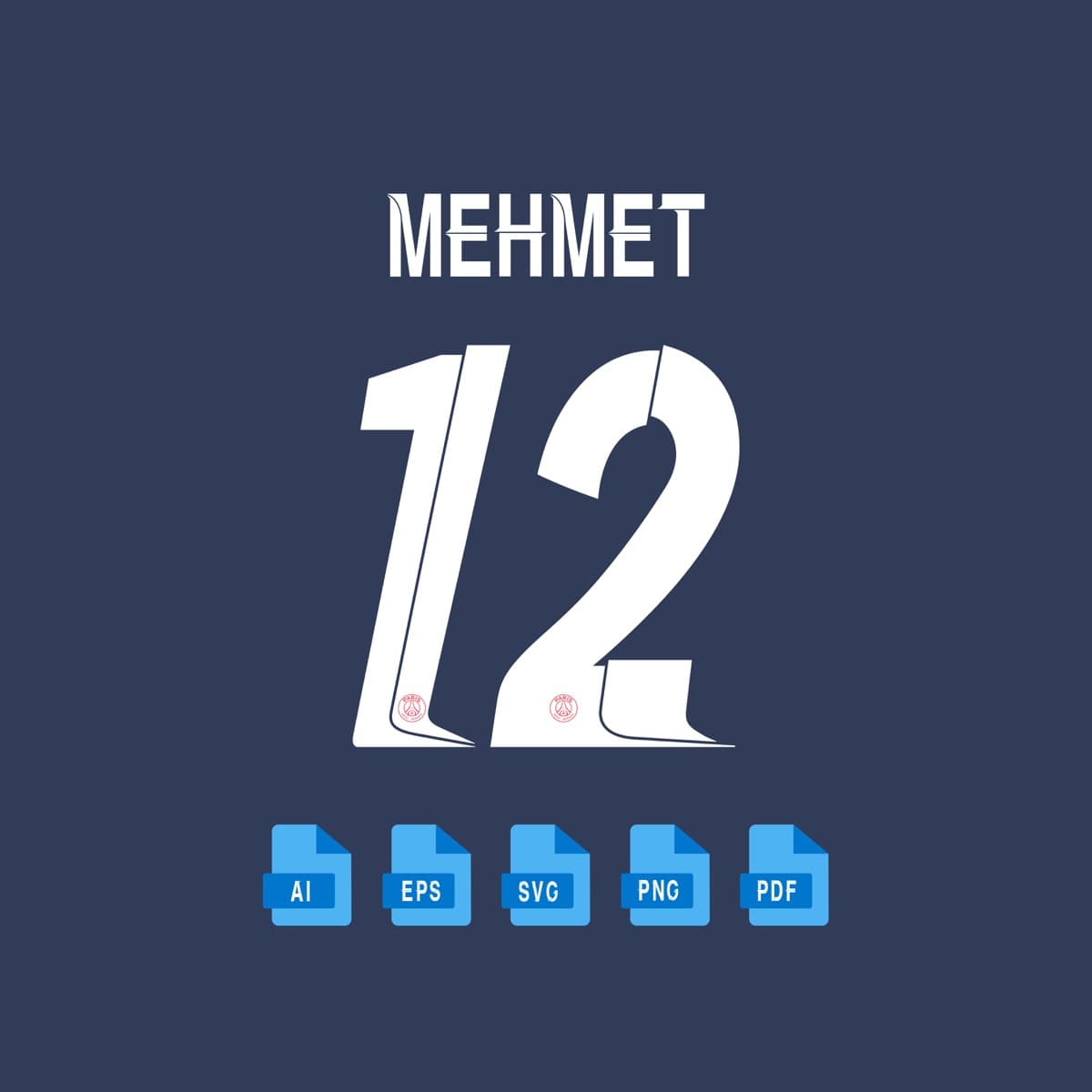 PSG UCL 2024 jersey font — letters and numbers specimen 2