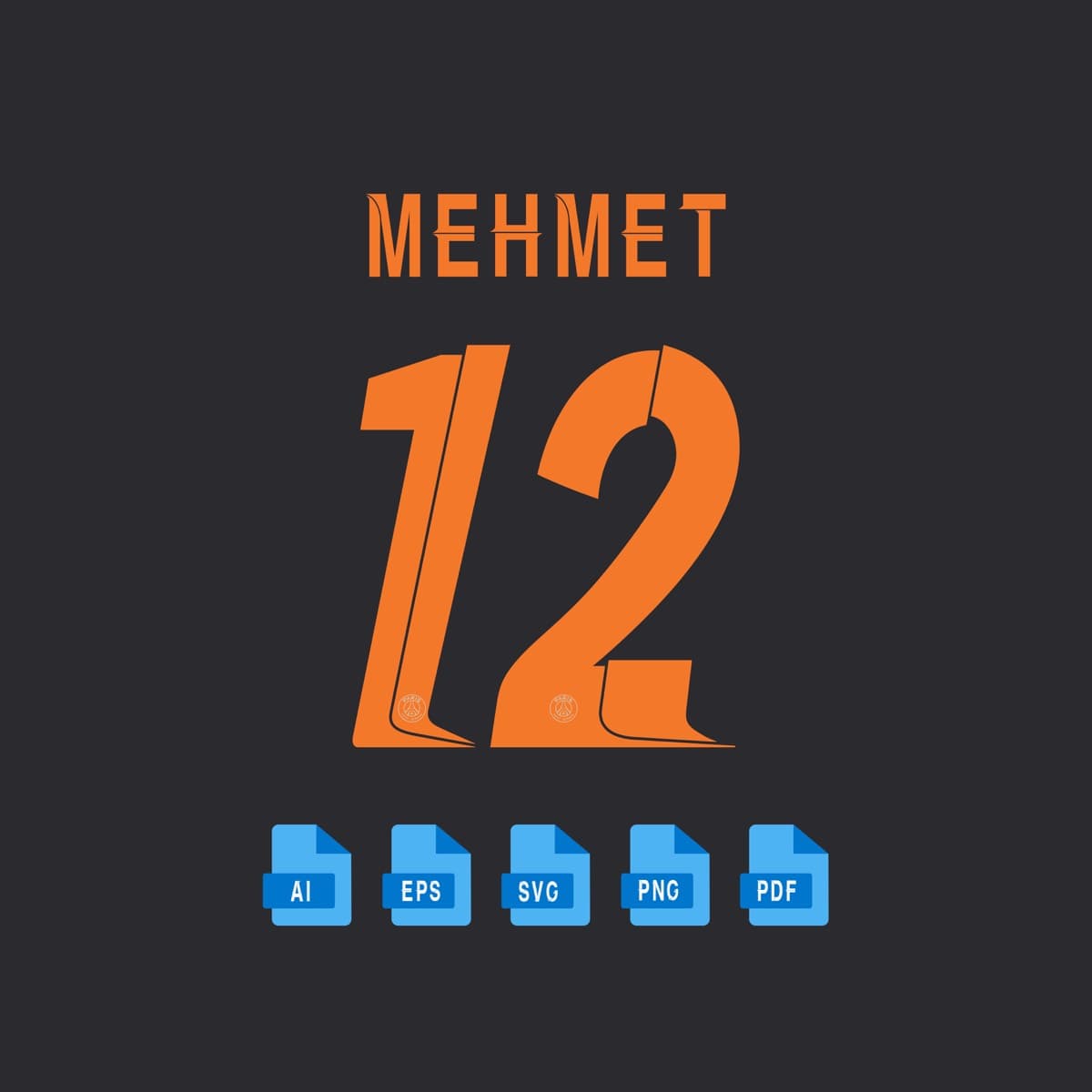 PSG UCL 2024 jersey font — alphabet and numerals sample 4