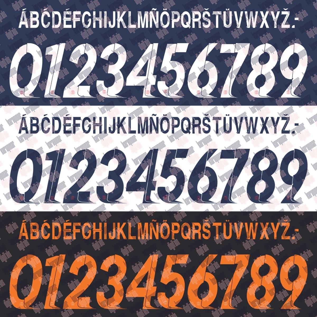 PSG UCL 2024 jersey font — font character set preview 5