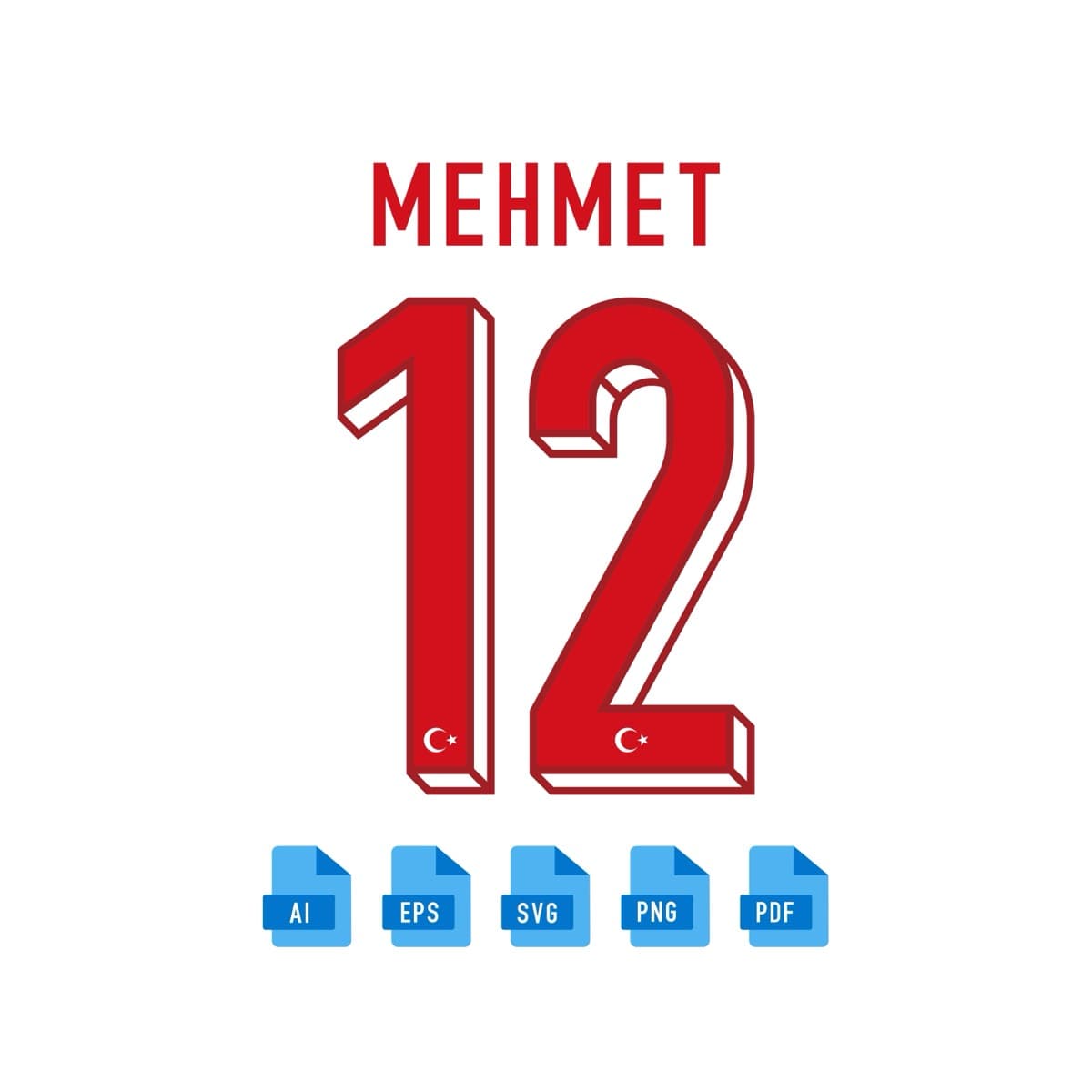 Türkiye EURO 2024 jersey font — letters and numbers specimen 2