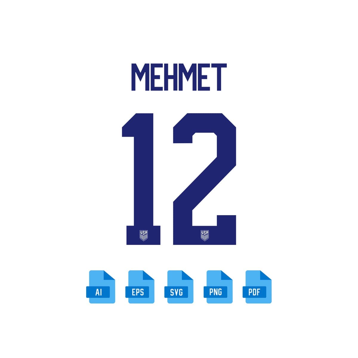 USA 2022 jersey font — letters and numbers specimen 2