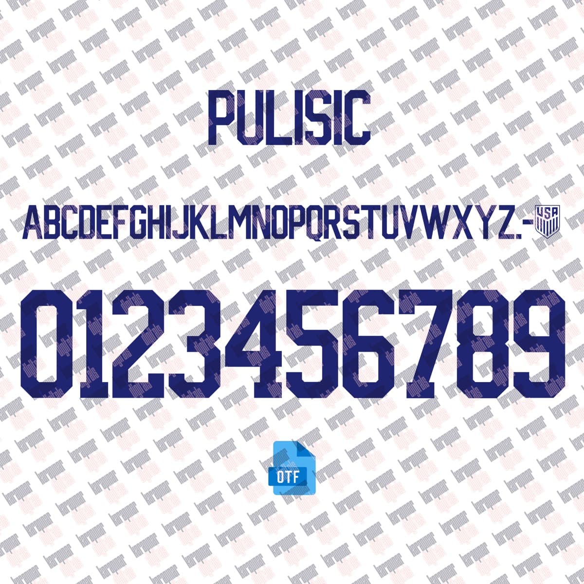 USA 2022 jersey font — font character set preview 5
